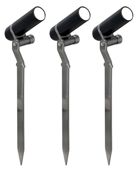 Paulmann Plug & Shine Plantini 3,000K alap 3 darabos készlet, dimmelhető, Fekete, Alumínium, Modern