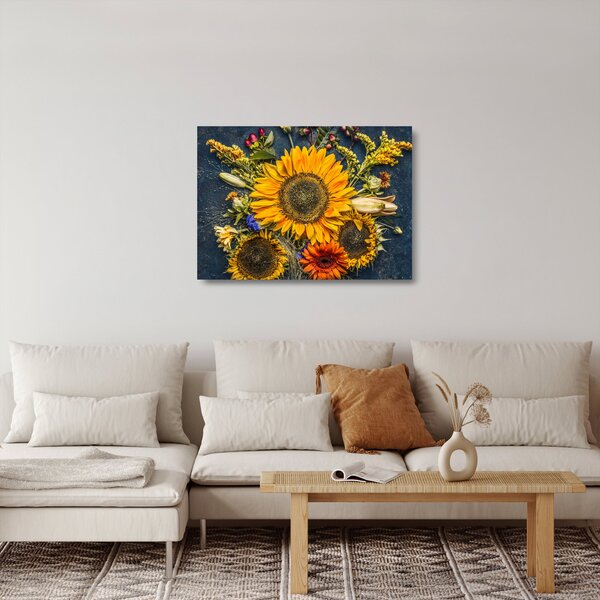 Üveg kép - Őszi virágok (70x50 cm)