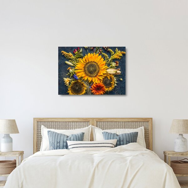 Üveg kép - Őszi virágok (70x50 cm)
