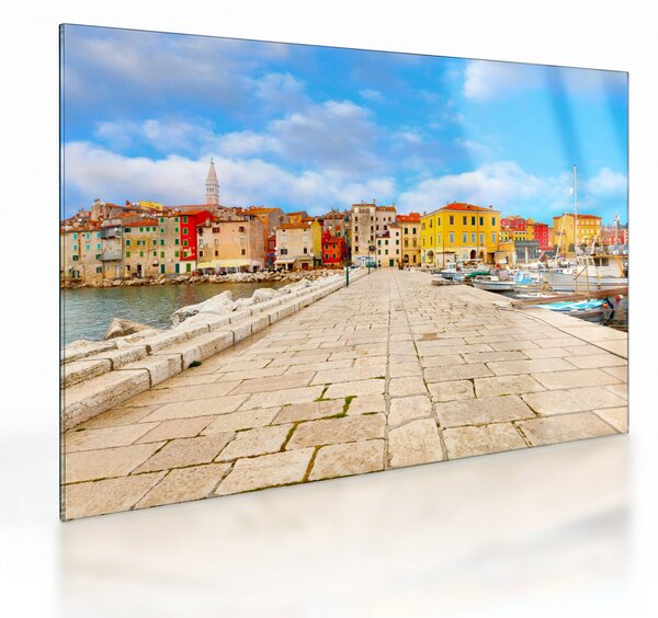 Üveg kép - Poreč régi isztriai városa, Horvátország (70x50 cm)