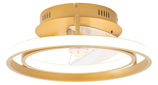 Mennyezeti ventilátor arany 46,5 cm LED-del, távirányítóval - Kees