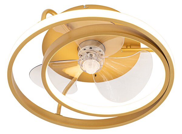 Mennyezeti ventilátor arany 46,5 cm LED-del, távirányítóval - Kees