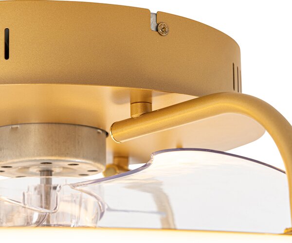 Mennyezeti ventilátor arany 46,5 cm LED-del, távirányítóval - Kees