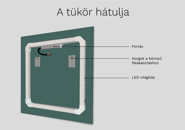 Atipikus tükör LED világítással A10