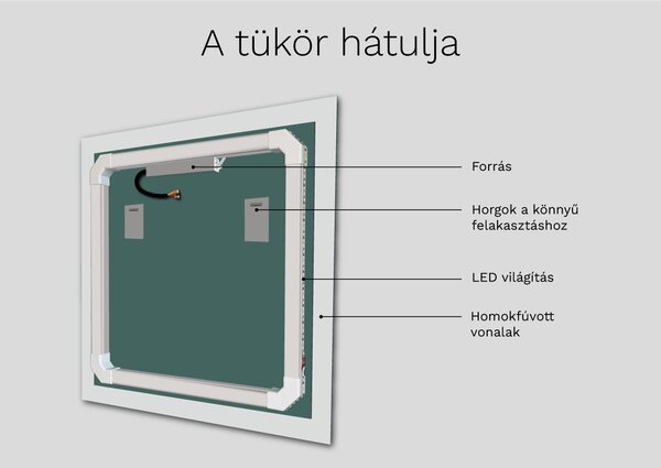 Atipikus tükör LED világítással A5