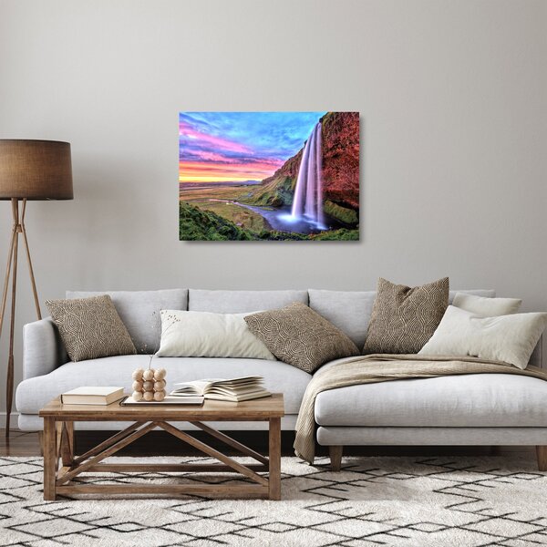 Üveg kép - Seljalandsfoss vízesés (70x50 cm)