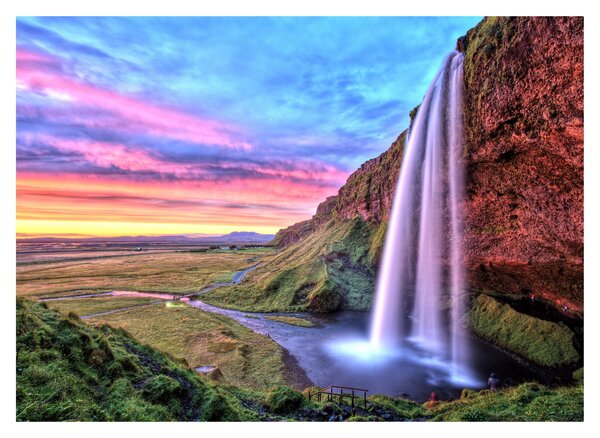 Üveg kép - Seljalandsfoss vízesés (70x50 cm)