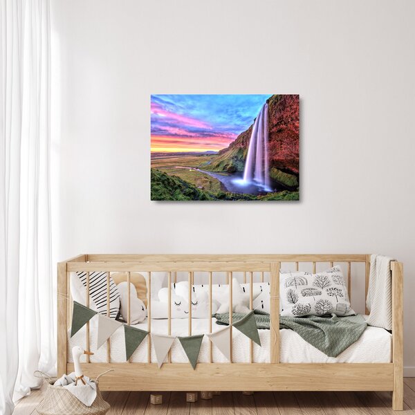 Üveg kép - Seljalandsfoss vízesés (70x50 cm)