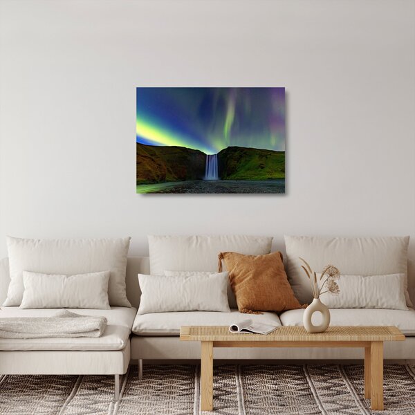 Üveg kép - Aurora Borealis Izlandon (70x50 cm)