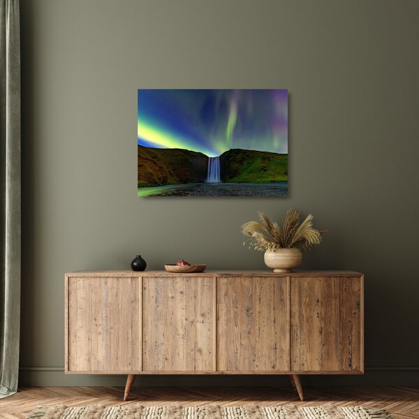 Üveg kép - Aurora Borealis Izlandon (70x50 cm)