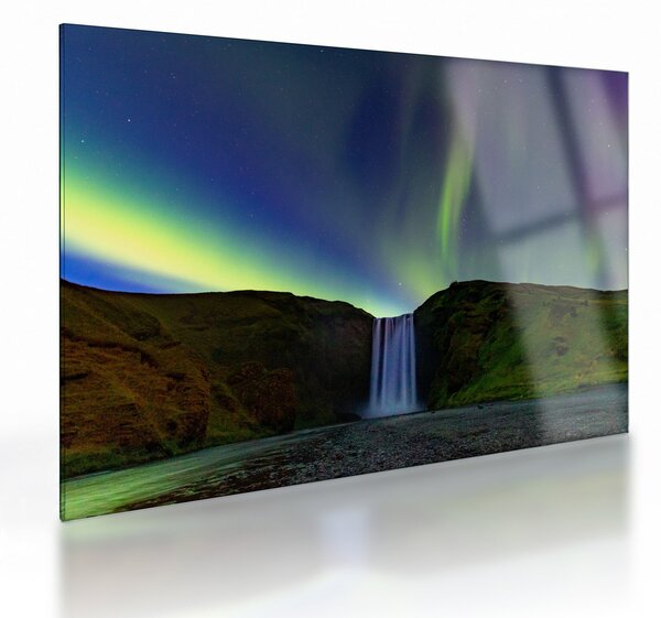 Üveg kép - Aurora Borealis Izlandon (70x50 cm)