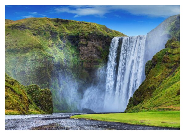 Üveg kép - Seljalandsfoss vízesés (70x50 cm)