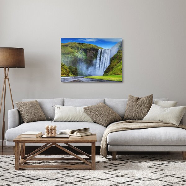 Üveg kép - Seljalandsfoss vízesés (70x50 cm)