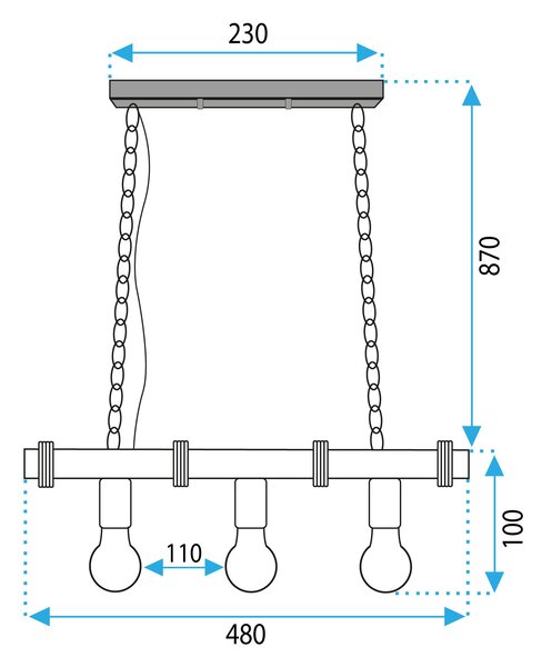 Mennyezeti lámpa APP1319-3CP LINE