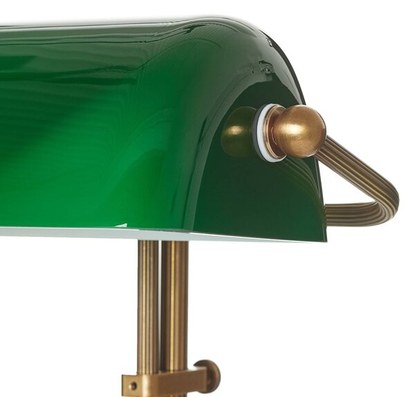 Berliner Messinglampen Valódi bankár lámpa TULSI, Zöld, Nappali / Étkező, Üveg, Antik