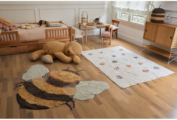 Sárga mosható kézi szövésű pamut gyerek szőnyeg 115x150 cm Bee – Lorena Canals