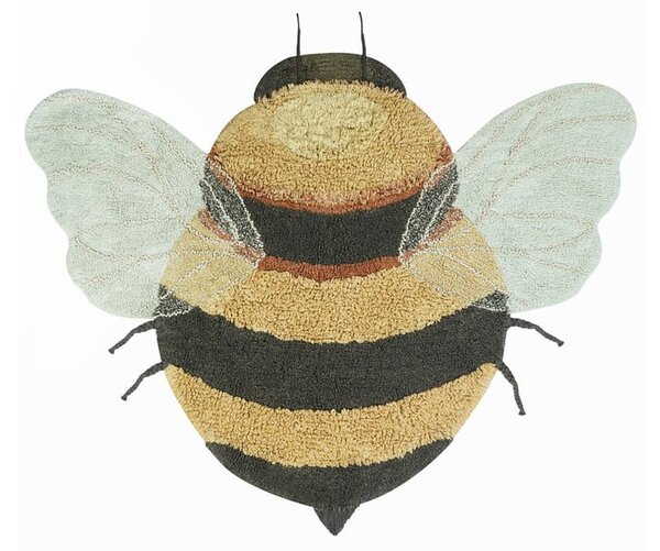 Sárga mosható kézi szövésű pamut gyerek szőnyeg 115x150 cm Bee – Lorena Canals