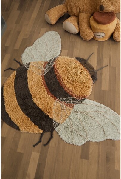 Sárga mosható kézi szövésű pamut gyerek szőnyeg 115x150 cm Bee – Lorena Canals