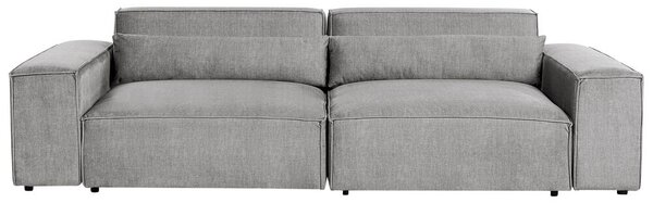 Kombinálható kétszemélyes szürke kárpitozott kanapé HELLNAR