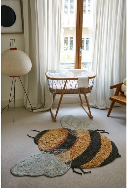 Sárga mosható kézi szövésű pamut gyerek szőnyeg 115x150 cm Bee – Lorena Canals