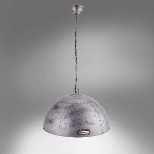 JUST LIGHT. GmbH hatékony ipari függőlámpa Gabriel Ø 60 cm, dimmelhető, Alu / szürke / cink, Nappali / Étkező, fém, Indusztriális dizájn
