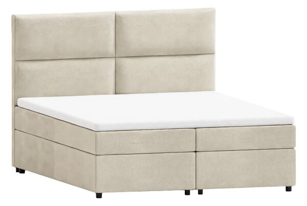 Bézs ágyneműtartós boxspring ágy 160x200 cm Rico – Ropez
