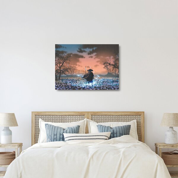 Üveg kép - Egy harcos illusztrációja (70x50 cm)