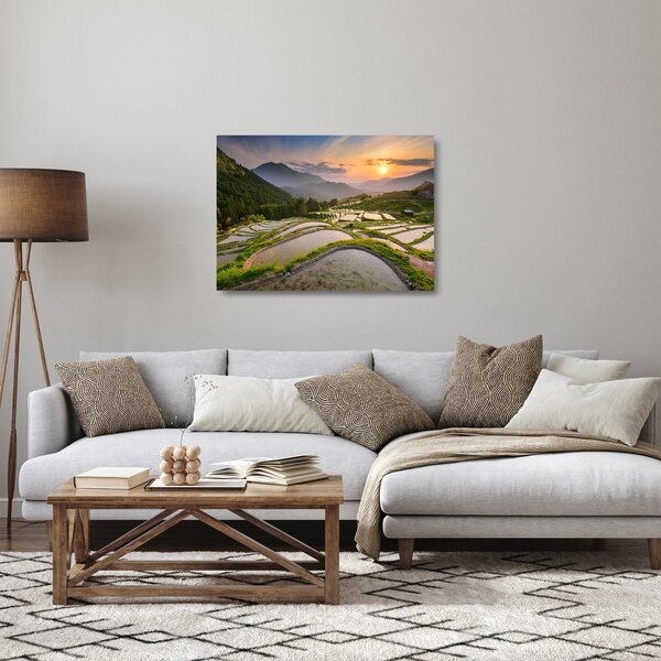 Üveg kép - Rizsteraszok (70x50 cm)