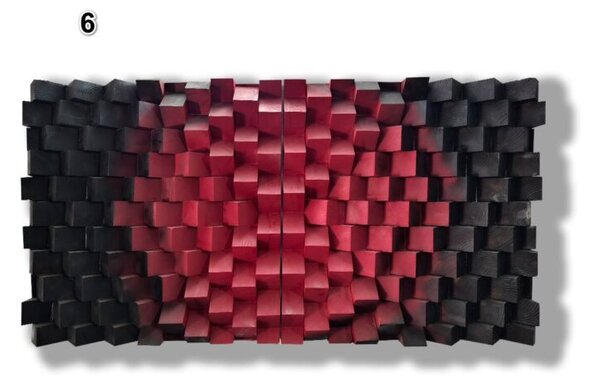 Borovi Fenyő Akusztikus Falpanel 140x70x7cm - 08 - fehér/fekete , 140x70x7cm