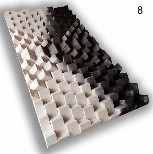 Borovi Fenyő Akusztikus Falpanel 140x70x7cm - 08 - fehér/fekete , 140x70x7cm