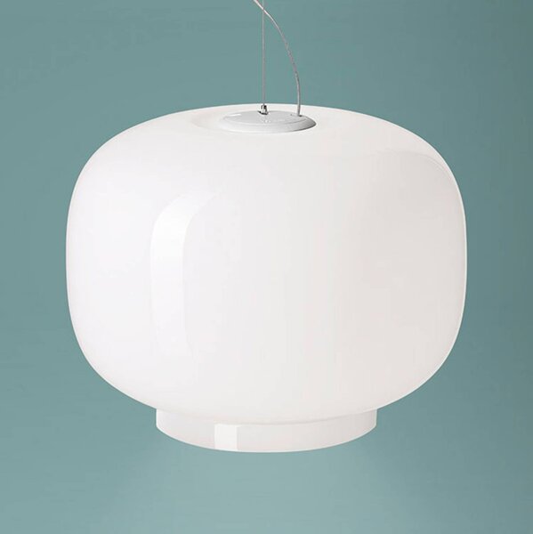 Foscarini Chouchin Bianco 1 függő lámpa E27 LED, dimmelhető, Fehér / opál, Konyha, Üveg, Dizájn