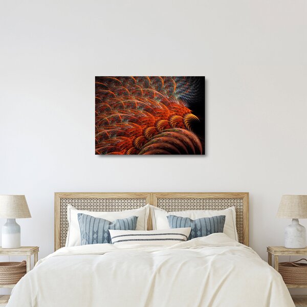 Üveg kép - Absztrakt toll utánzat (70x50 cm)