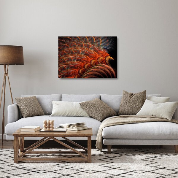 Üveg kép - Absztrakt toll utánzat (70x50 cm)