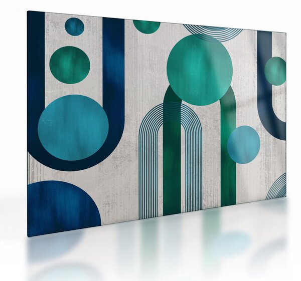 Üveg kép - Vonalak és kör alakzatok (70x50 cm)