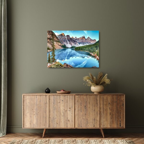 Üveg kép - Moraine-tó (70x50 cm)