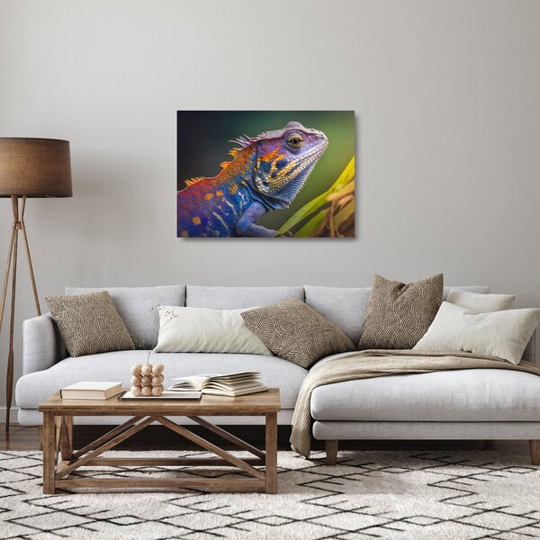 Üveg kép - A színes leguán (70x50 cm)