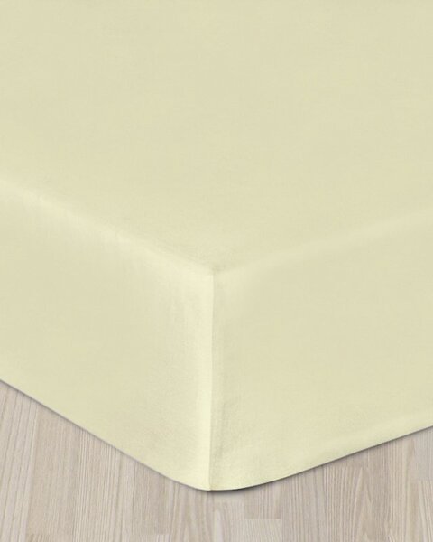 Krém satin gumis lepedő 90x200 cm
