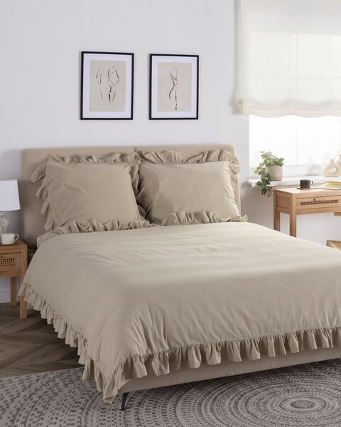 100% pamut Cotton ágyneműhuzat 160x200cm oxford barna