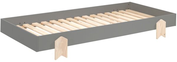 Szürke lakkozott egymásra rakható ágy Vipack Modulo Arrow 90 x 200 cm