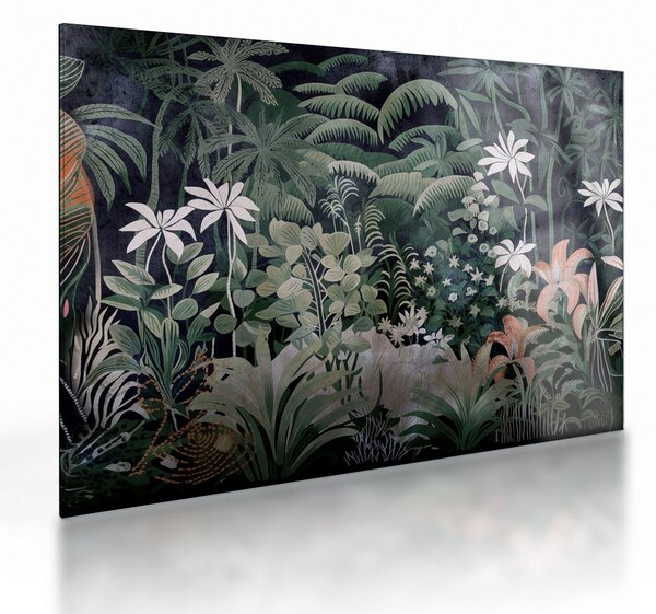 Üveg kép - Festett dzsungel minta (70x50 cm)