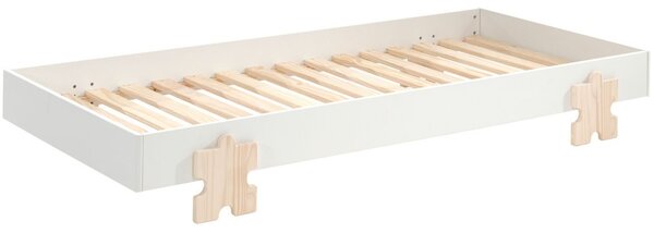 Fehér lakkozott egymásra rakható ágy Vipack Modulo Puzzle 90 x 200 cm