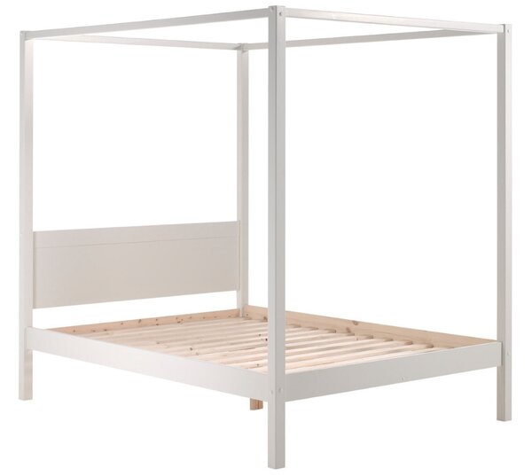 Fehér fenyő baldachinos ágy Vipack Pino 140 x 200 cm