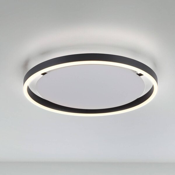 JUST LIGHT. GmbH LED mennyezeti lámpa Ritus, Ø 39.3cm, antracit, dimmelhető, Fekete, Nappali / Étkező, Alumínium, Modern