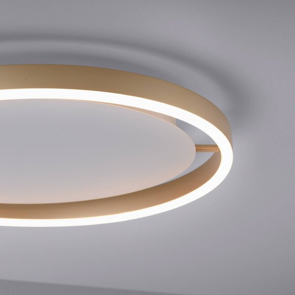 JUST LIGHT. GmbH LED mennyezeti lámpa Ritus, Ø 39.3cm matt sárgaréz, dimmelhető, Bronz / antik sárgaréz, Nappali / Étkező, Alumínium, Modern