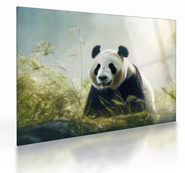Üveg kép - Panda (70x50 cm)