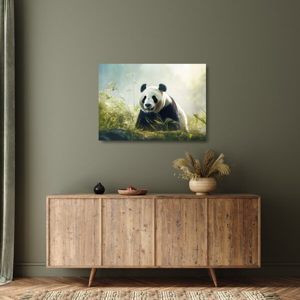 Üveg kép - Panda (70x50 cm)