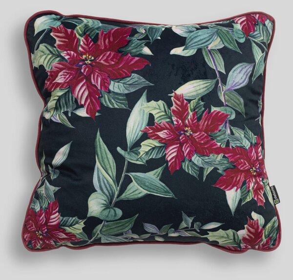 Poinsettia Elegance díszpárnahuzat 43x43 cm