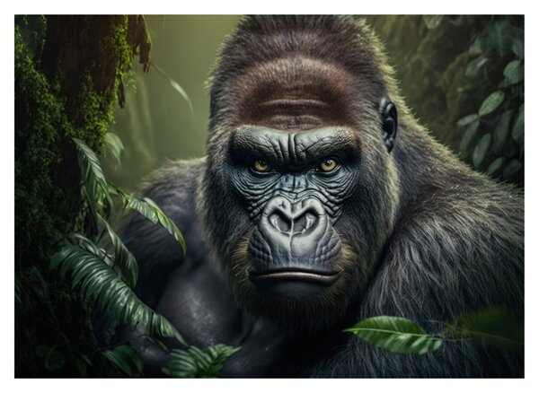 Üveg kép - Egy gorilla portréja (70x50 cm)