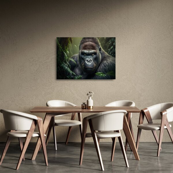 Üveg kép - Egy gorilla portréja (70x50 cm)