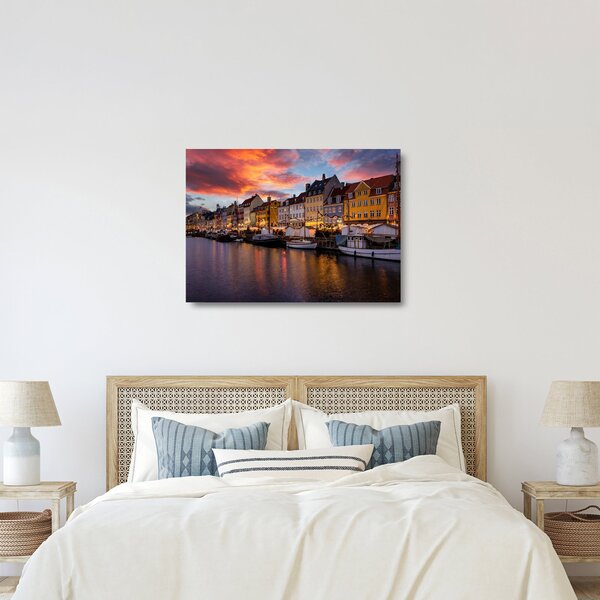 Üveg kép - Nyhavn, Koppenhága (70x50 cm)